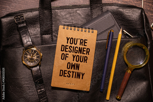you're designer of your own destiny word under torn black sugar paper.