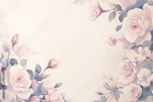Free watercolor Rose blossom drawing white background