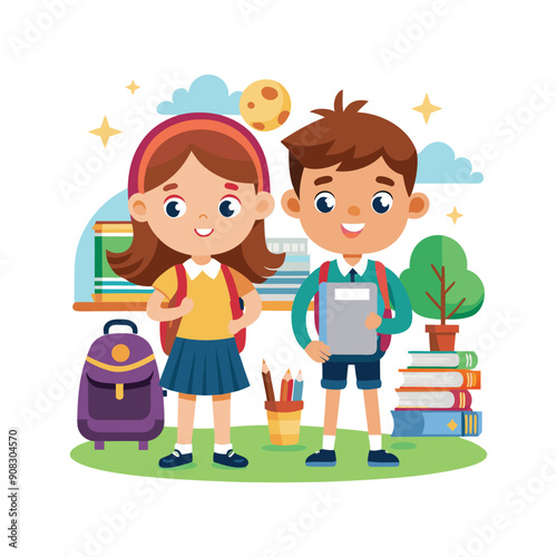 Set of Back To School vector illustration design on a white background