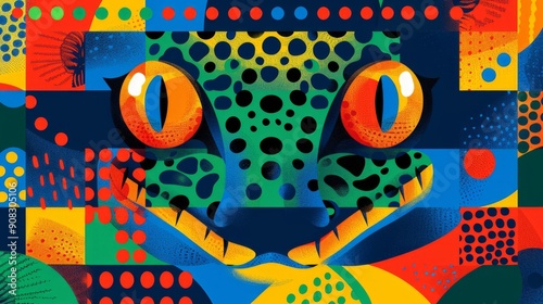 Colorful Geometric Snake Illustration 5