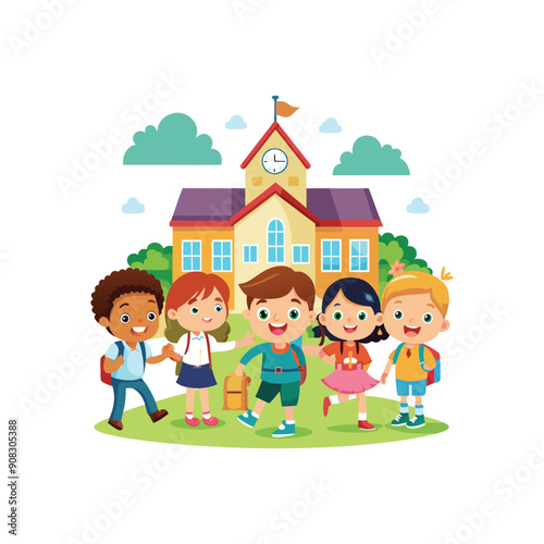 Set of Back To School vector illustration design on a white background