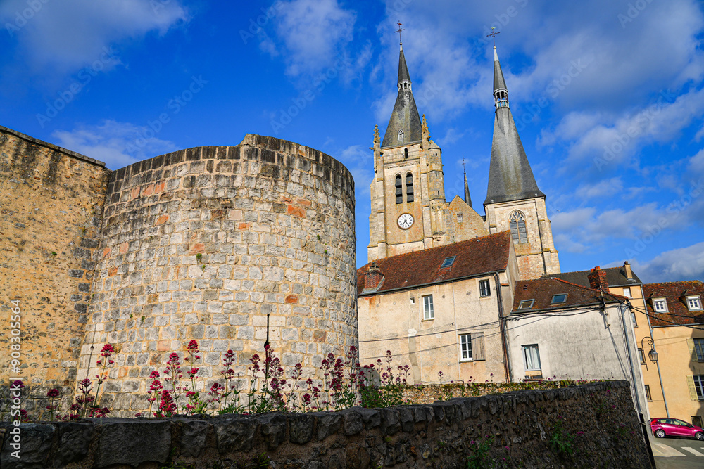 Obraz premium Church of Saint Germain d'Auxerre in Dourdan, a medieval town in the French department of Essonne in Paris Region