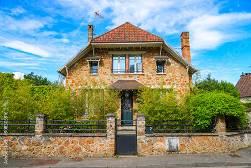 Millstone house in Montfort-l'Amaury, a rural village of the French department of Yvelines in Paris region