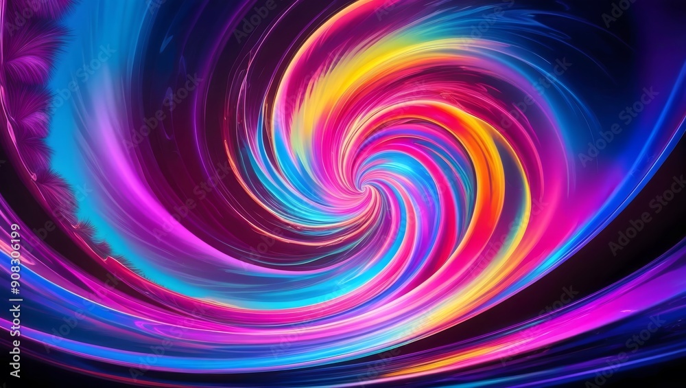 Abstract spiral with vibrant colors and light trails. GENERATIVE AI Abstract spiral with vibrant colors and light trails. GENERATIVE AI