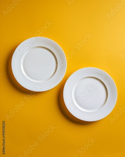 Minimalistic Plates on Yellow Background 2