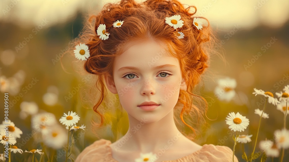 Girl with Red Hair and Daisies 3 Girl with Red Hair and Daisies 3