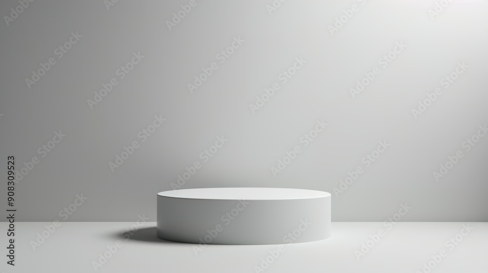 Modern White Podium with Subtle Lighting for Tech Product Discounts Presentation Modern White Podium with Subtle Lighting for Tech Product Discounts Presentation