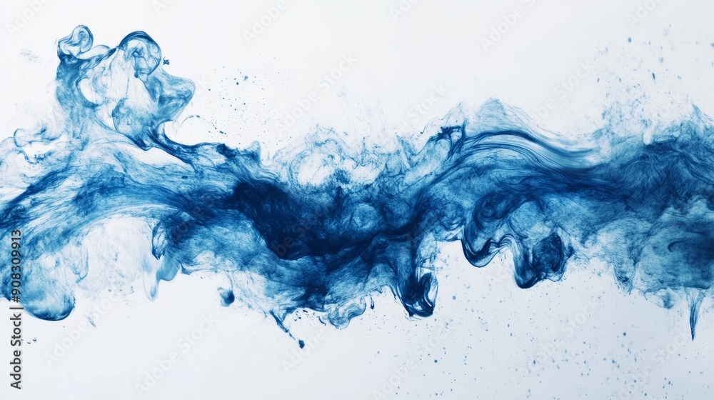 Obraz premium Blue Ink Flow 4