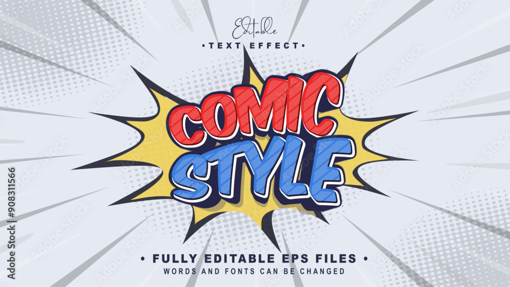 Fototapeta premium editable comic style text effect.typhography logo