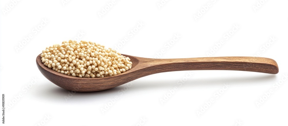 White Quinoa in a Wooden Spoon White Quinoa in a Wooden Spoon