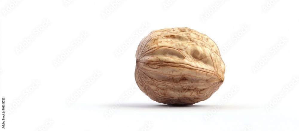 Close-up of a Single Walnut on a White Background Close-up of a Single Walnut on a White Background