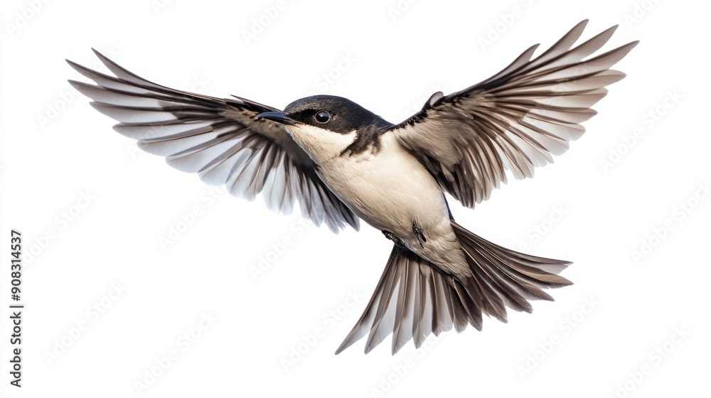 Naklejka premium A Black-capped Chickadee in Flight