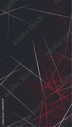 Networking, red threads on white background