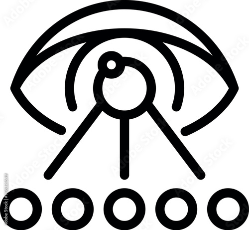 Simple icon of an eye watching multiple objects representing the concept of multitasking
