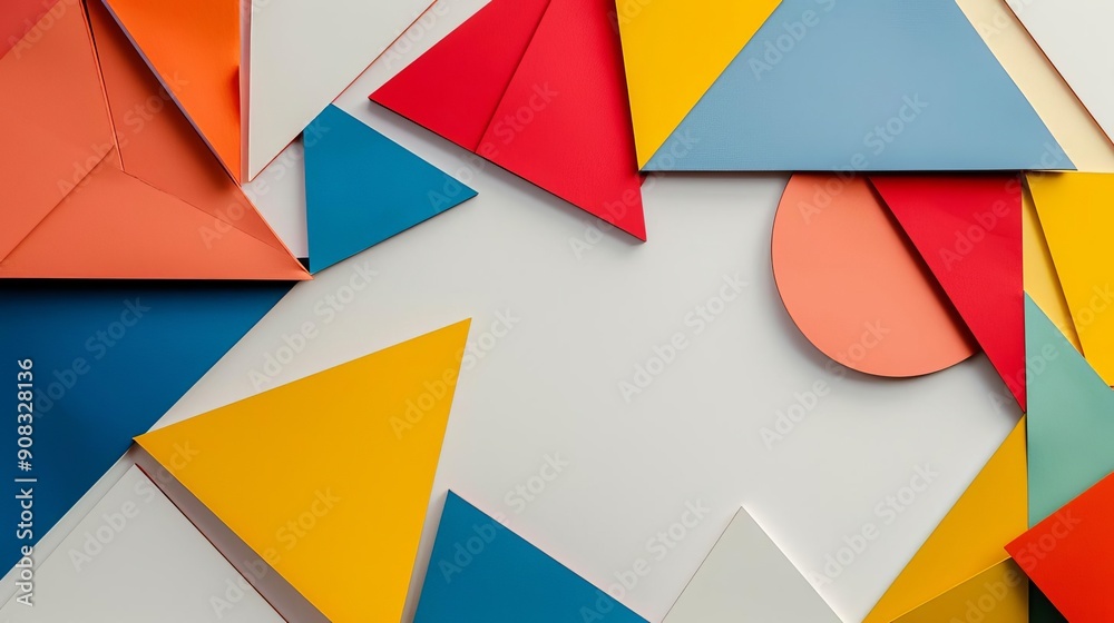 Philosophical Abstract Colorful geometric shapes on a white background Philosophical Abstract Colorful geometric shapes on a white background