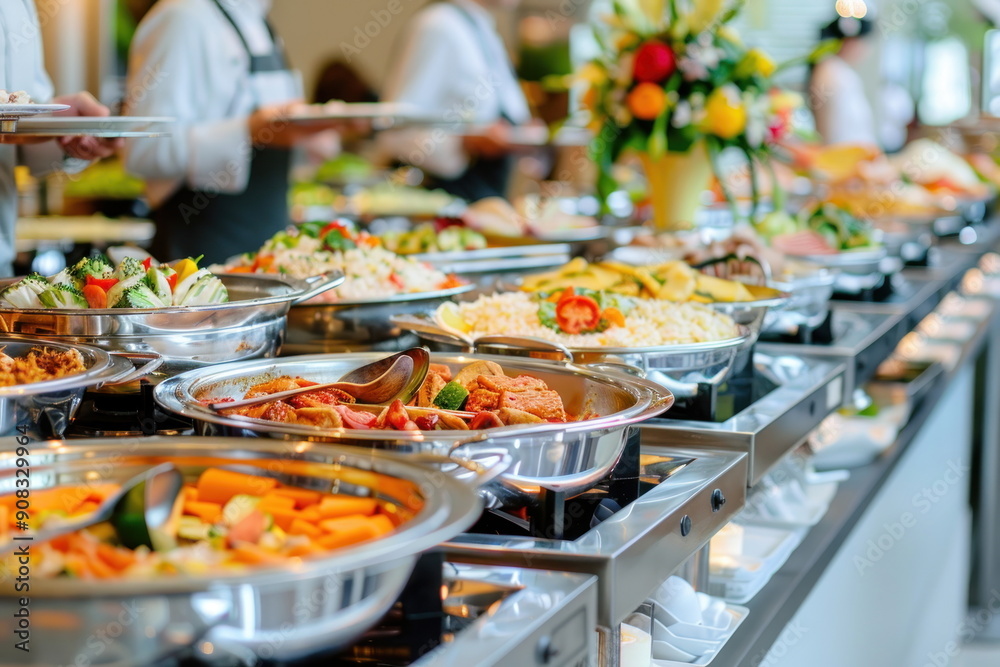 Obraz premium Buffet food catering food party at restaurant
