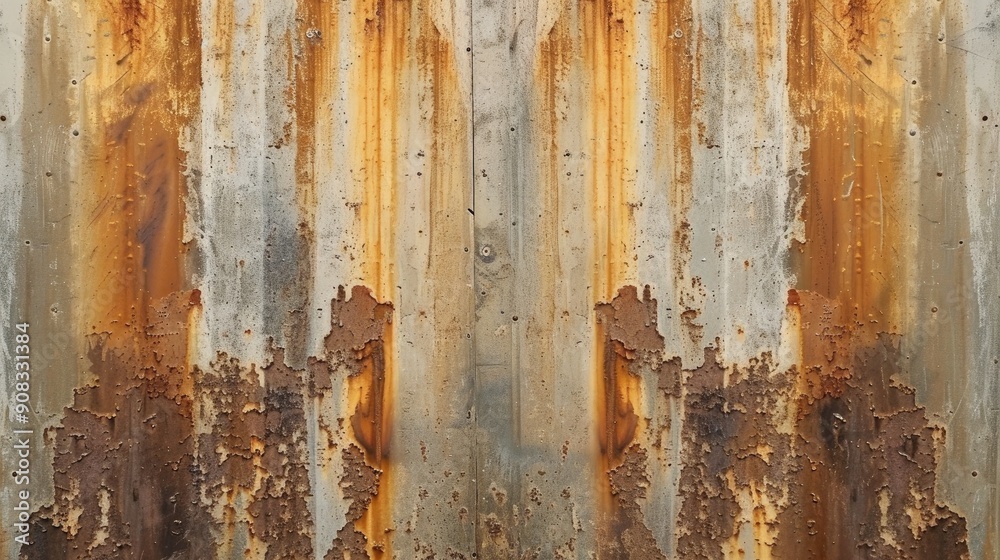 Wall showing rust streaks from rain Wall showing rust streaks from rain
