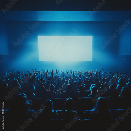 Wallpaper Mural Audience Watching a Movie in a Dark Theater Torontodigital.ca