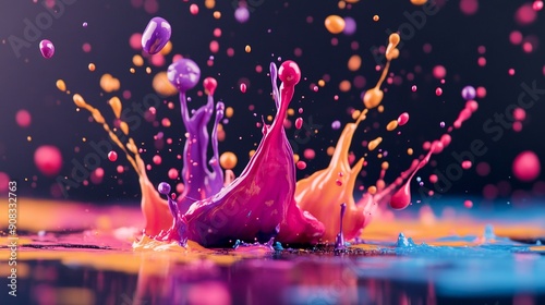 Colorful paint splatters. Abstract background