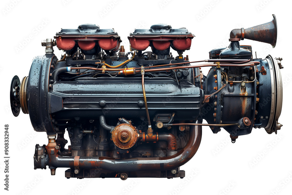 Diesel engine isolated on transparent background Diesel engine isolated on transparent background