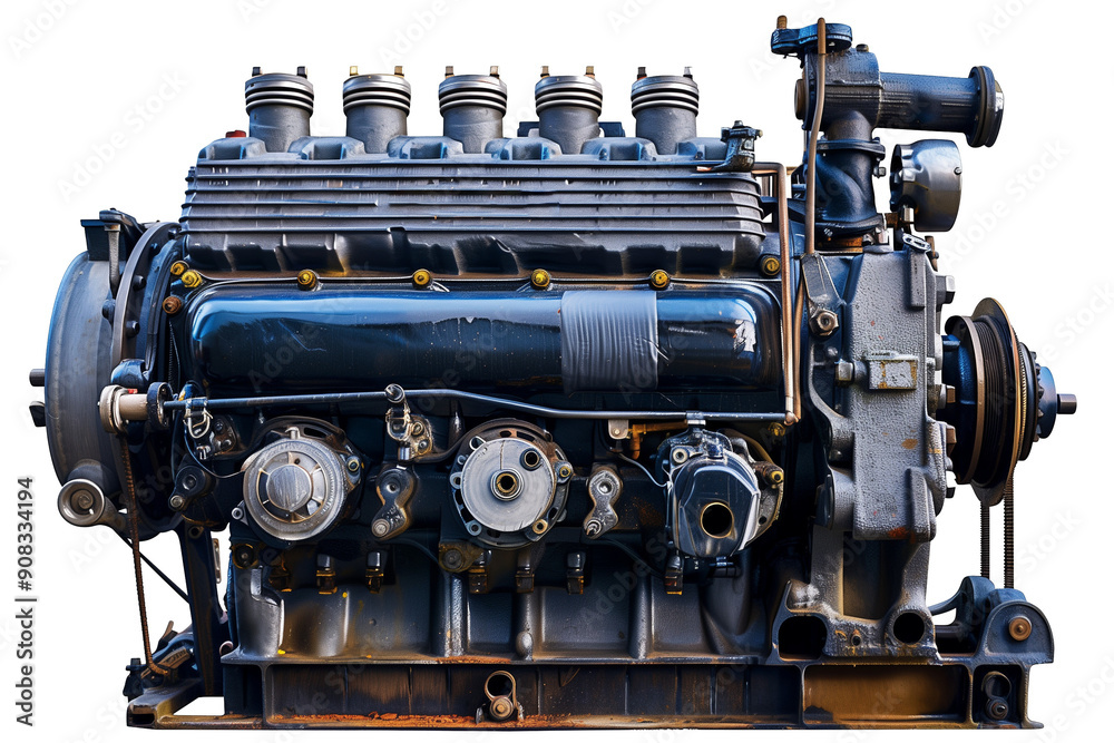 Fototapeta premium Diesel engine isolated on transparent background