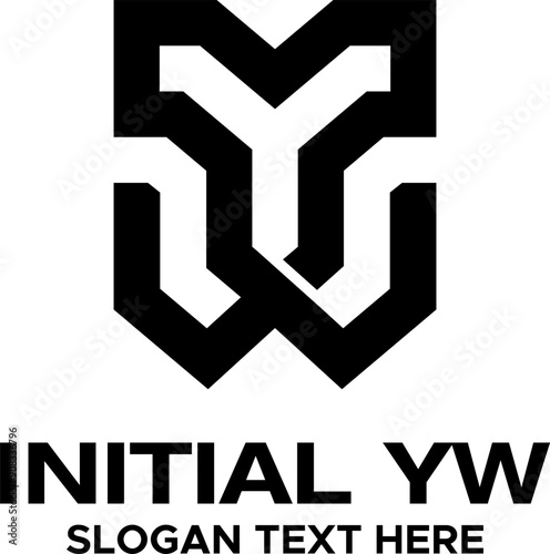 initial Y W idea vector logo design photo