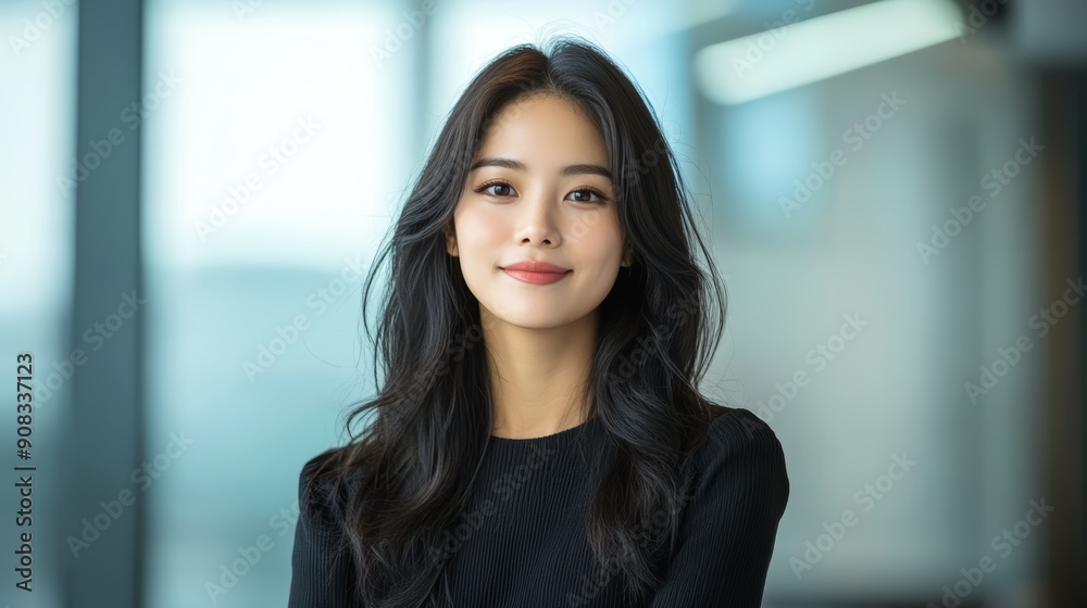 Fototapeta premium Confident Woman in Modern Office Setting