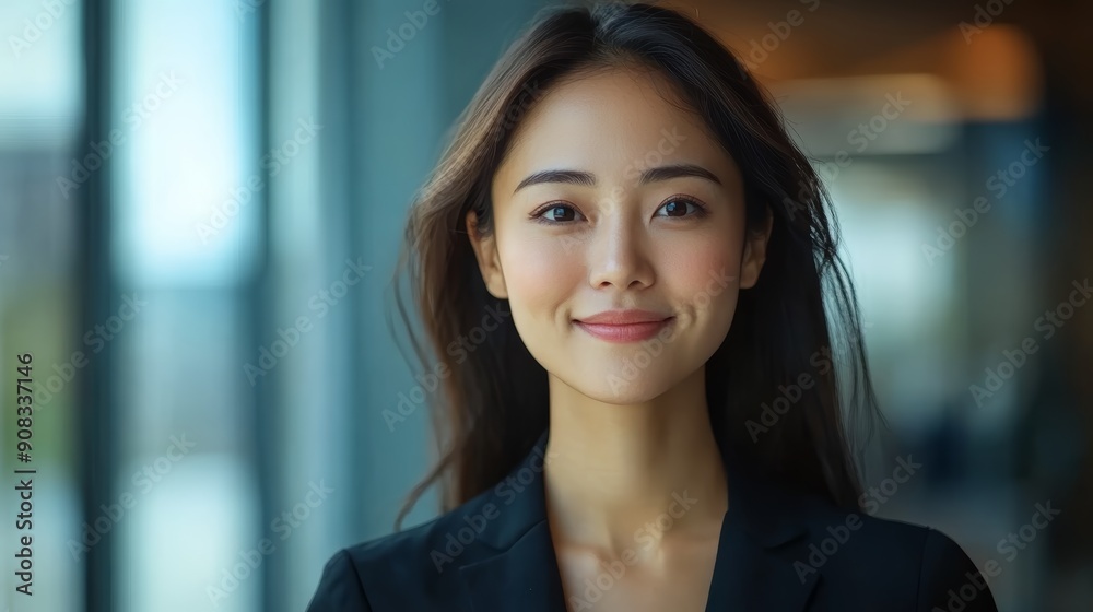 Confident Businesswoman Smiling in Office