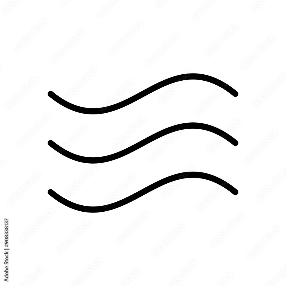 Fototapeta premium river, wind, water, ocean, sea, wave icon symbol vector template