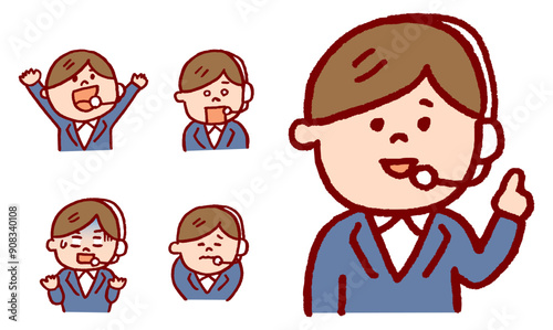 コールセンターで働くかわいい女性