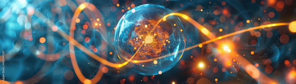 Dynamic visualization of quantum energy in nuclear research, front view, conveying theoretical beauty, advanced tone, Splitcomplementary color scheme Dynamic visualization of quantum energy in nuclear research, front view, conveying theoretical beauty, advanced tone, Splitcomplementary color scheme
