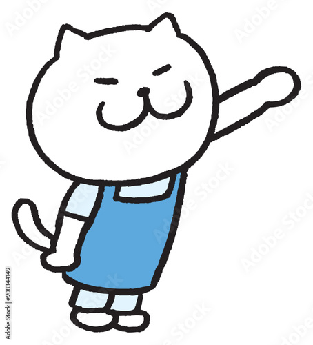 介護職員のかわいい猫のキャラ素材