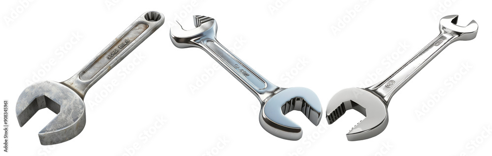 Metal Wrenches Isolated on Transparent Background Metal Wrenches Isolated on Transparent Background