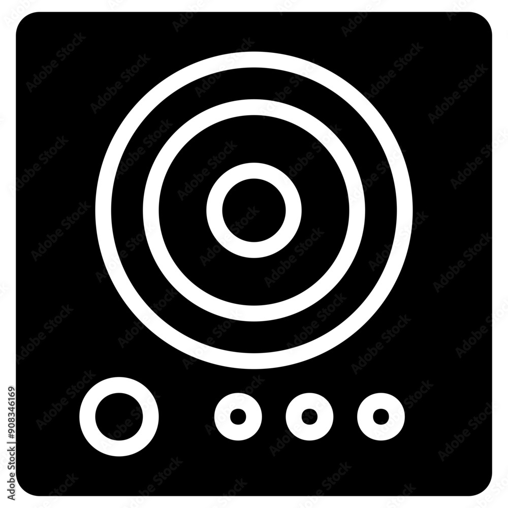 Electric Stove Icon in Solid Style Electric Stove Icon in Solid Style