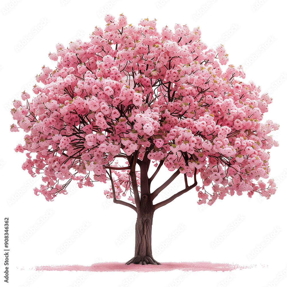 Fototapeta premium Cherry blossom tree isolated on transparent background
