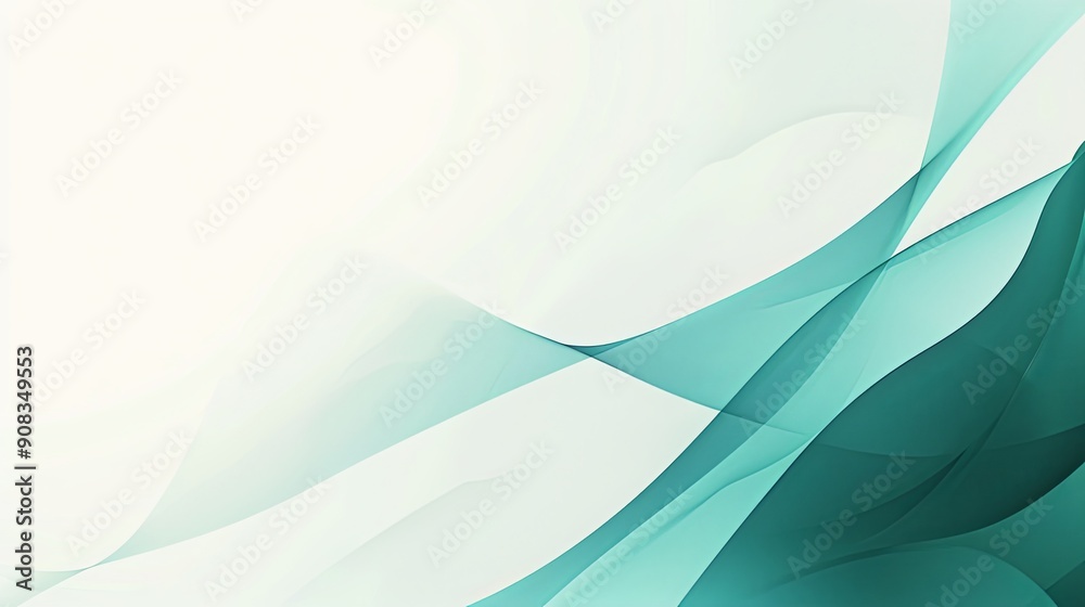 Fototapeta premium Elegant Corporate Presentation on a Teal and White Gradient Background, Professional Business Style with Minimalist Aesthetics Reflecting Modern Office Trends, Ideal for Business Meetings