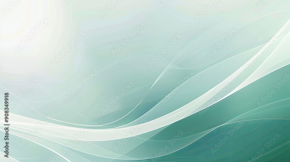 Obraz premium Elegant Corporate Presentation on a Teal and White Gradient Background, Professional Business Style with Minimalist Aesthetics Reflecting Modern Office Trends, Ideal for Business Meetings