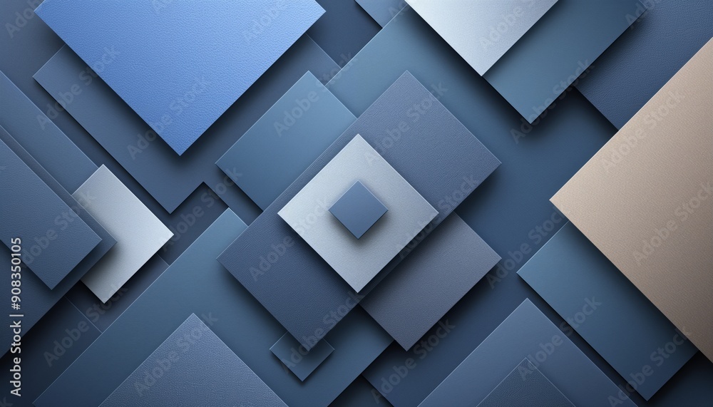 Abstract Geometric Pattern with Overlapping Squares in Blue and Beige Tones Abstract Geometric Pattern with Overlapping Squares in Blue and Beige Tones