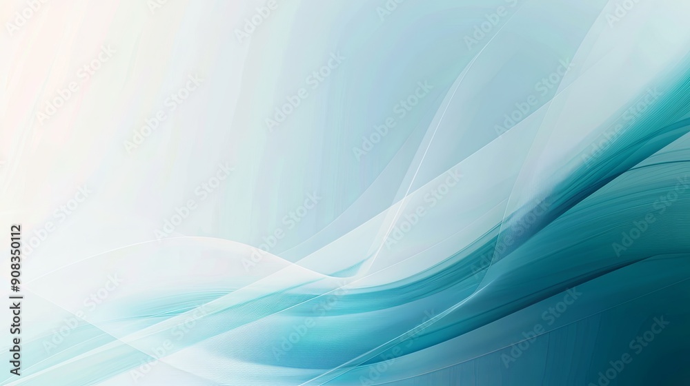 Fototapeta premium Stylish Corporate Presentation on a Turquoise and White Gradient Background, Raw Aesthetic for Modern Business Slides, 16:9 Aspect Ratio