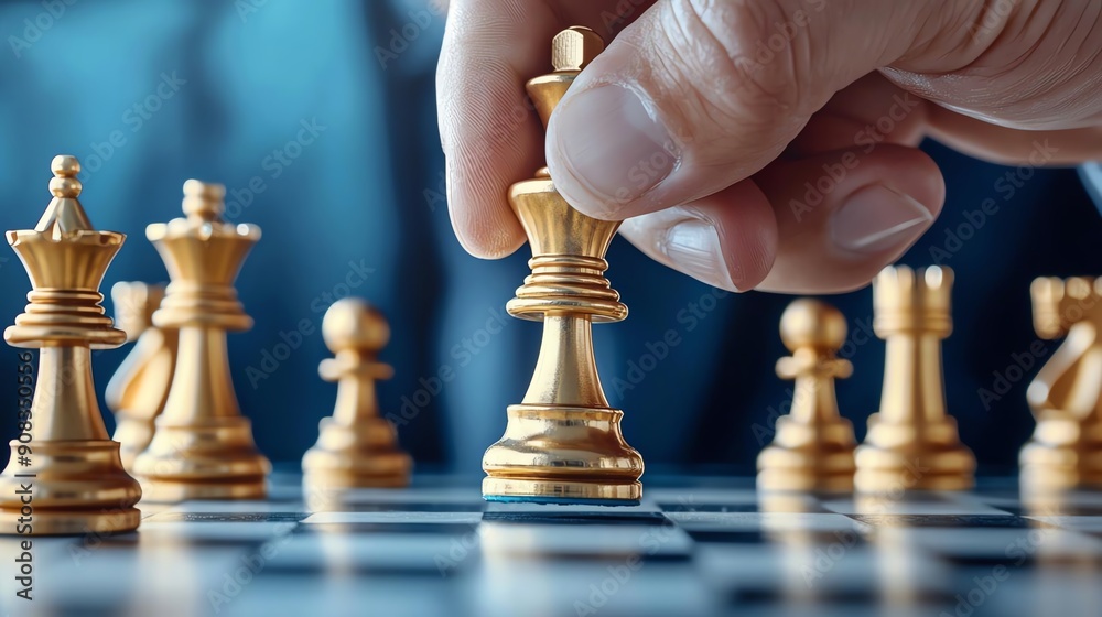 Player pulling the lever of a onearmed bandit, with strategic game elements like chess pieces scattered around Player pulling the lever of a onearmed bandit, with strategic game elements like chess pieces scattered around