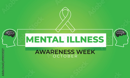 Mental Illness Awareness Week. background, banner, card, poster, template. Vector illustration.