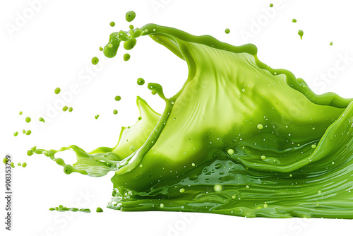 Avocado smoothie splash isolated on transparent background