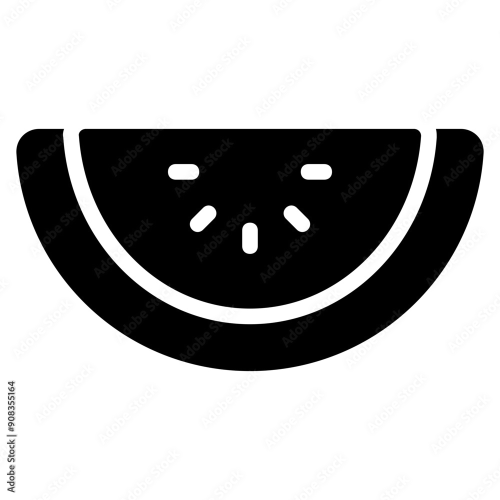 Watermelon Icon in Solid Style Watermelon Icon in Solid Style