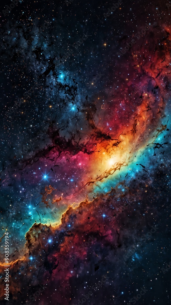 Obraz premium colorful starfield galaxy abstract background backdrop design copy space illustration art