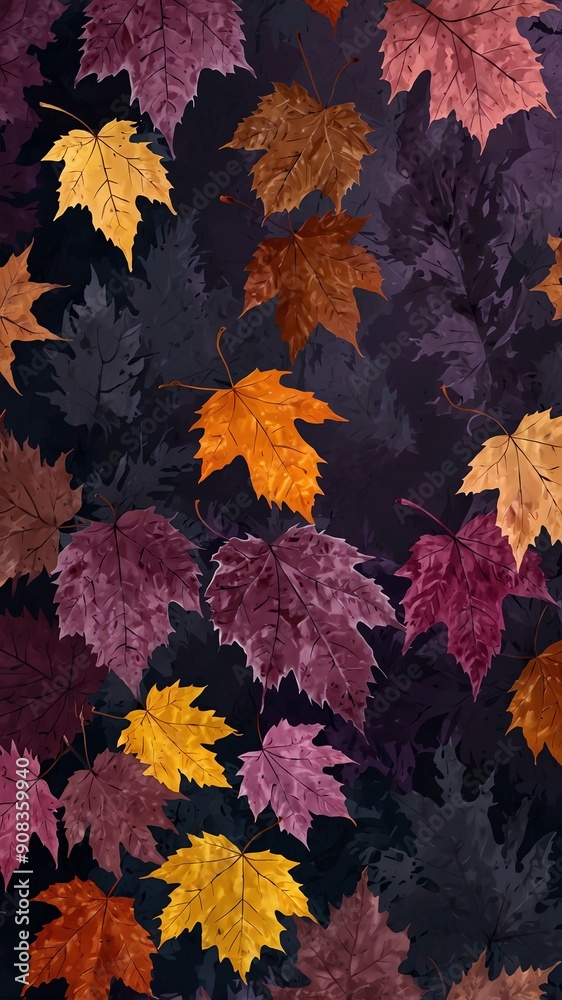 purple autumn leaves abstract background backdrop design copy space illustration art purple autumn leaves abstract background backdrop design copy space illustration art