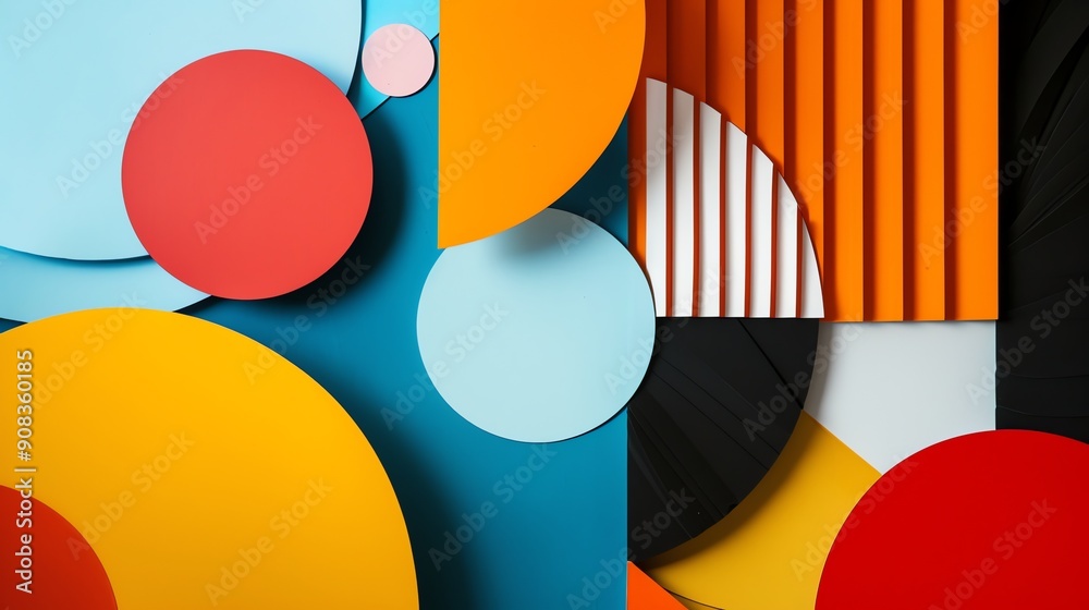 A colorful abstract background with circles and squares. A colorful abstract background with circles and squares.