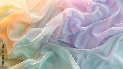 Ethereal Fabric Gradient, An abstract illustration that captures the ethereal beauty of a fabric gradient