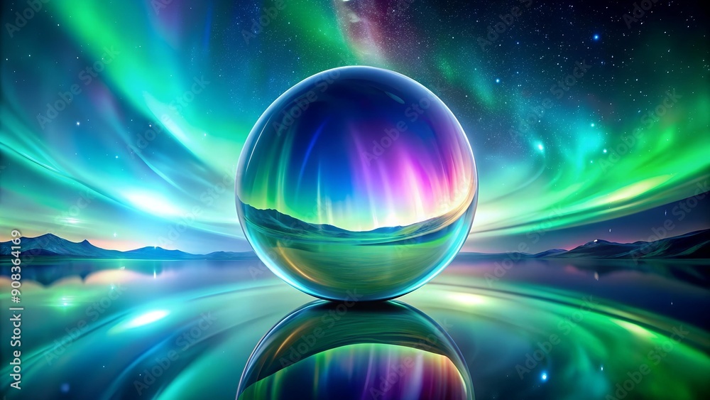 Celestial Tapestry: A Translucent Sphere Embracing the Aurora Borealis generative AI Celestial Tapestry: A Translucent Sphere Embracing the Aurora Borealis generative AI