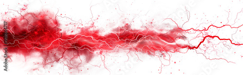 Glowing electric red flash isolated on transparent background