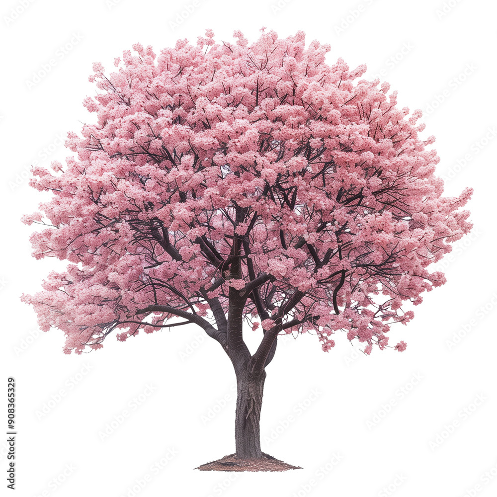 Obraz premium Cherry blossom tree isolated on transparent background